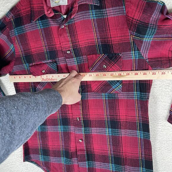 VTG Northwest Territory Shirt Mens Medium Red Plaid Acrylic Flannel Lumberjack - Picture 7 of 14